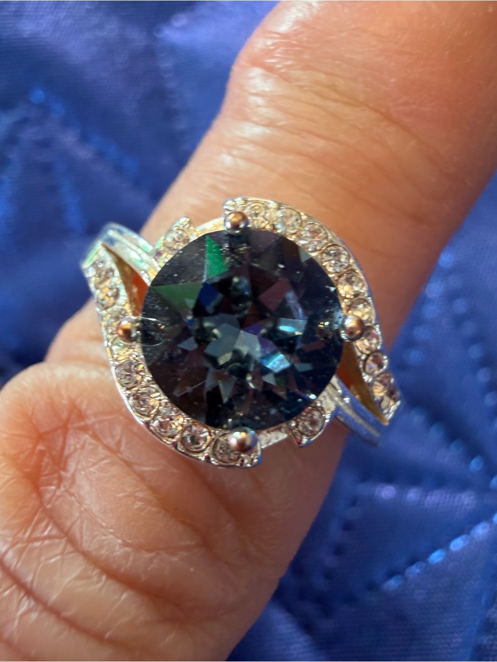 Park Lane Dark Blue Sparkling Statement Ring